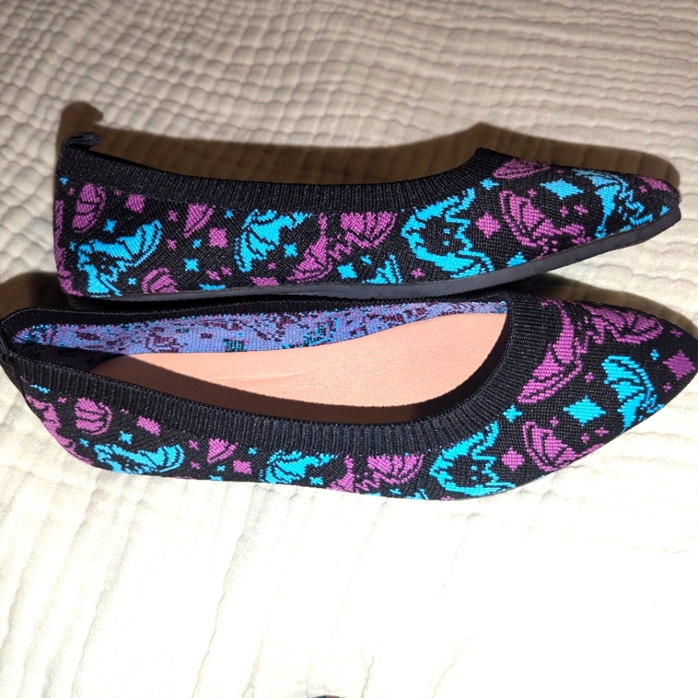 Bat 🦇 Flats Needlepoint Knit Goth Punk Hot Topic Fall Halloween Cute! 7.5-8.5
